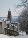 Campanile Vezzano con neve